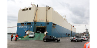 Vehicle carrier at Dar es Salaam Port